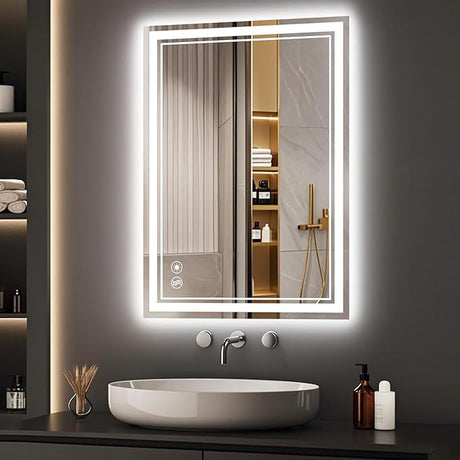 32“ x 32” LED Mirror for Bathroom Bathroom Mirror with Lights Front and Backlit LED