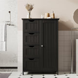 Bathroom Floor Cabinet, Bathroom Cabinet, Storage Cabinet with 4 Drawers and Adjustable Shelf for Entryway Storage,