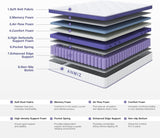Queen Mattress, 10 inch Hybrid Queen Size Mattress with Gel Memory Foam