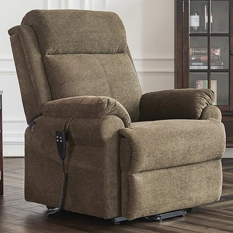 Lift Chair Recliners with Extra Wide Footrest and Massage and Heat, Dual Motor Power