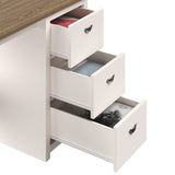 Traditional Desk with Attached 3-Drawer File Cabinet - for Home Office, Bedroom, Computer, or Craft Table by Lavish Home (White)