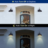 INNOSPARX 12in. Dusk to Dawn Outdoor Barn Lights Exterior Black Gooseneck Barn Light Fixture with Wall Mount 1 Pack Farmhouse External Gooseneck Wall Sconce Light Outdoor Porch Barn Door Wall Lighting