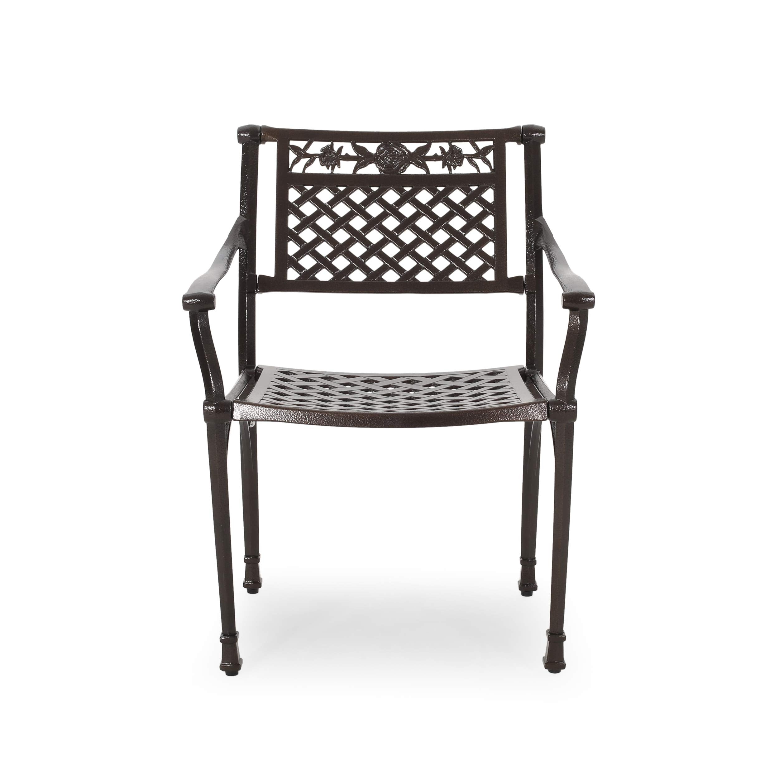 Carlisle Outdoor Dining Table with Iron Legs, Sandblast Finish/Rustic Metal & 306036