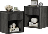 Stand Set of 2 Nightstands with Drawer Storage Bed Side Table