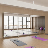 Home Gym Mirror 360° Swivel on Wheels, 67" X 40" Extra Large Full Body Rolling for Yoga