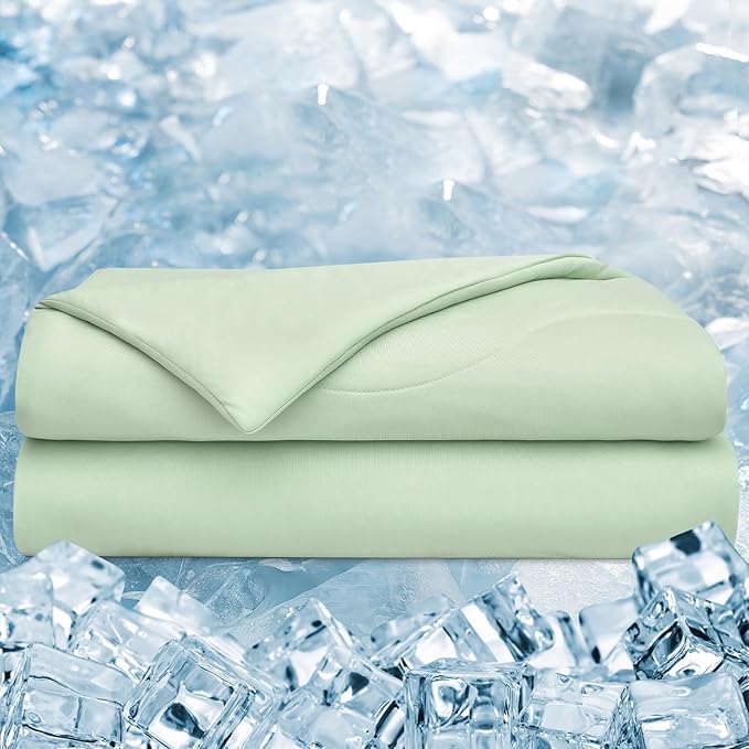 Double Cooling Comforter Queen for Hot Sleepers, Soft Breathable Double Side Cold Blanket for Night Sweats