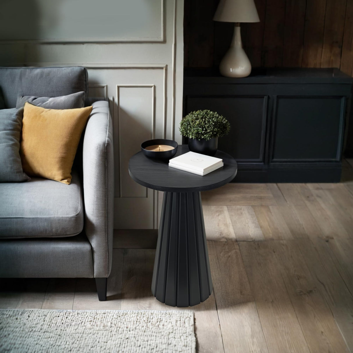 Small Pedestal Side Table, Round Modern Drink Table, Accent Table