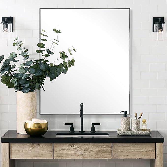 36 x 48 Inch Rectangle Wall Mirror, Aluminum Frame Rectangular Mirror