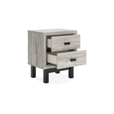 Design by Ashley Vessalli Nightstand, 22" W x 16" D x 25" H, Light Gray & Black