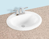 Gele 2017, 20''x17'' Oval Drop in Bathroom Vessel Sink, 3 Faucet holes w/ 4'' Punching