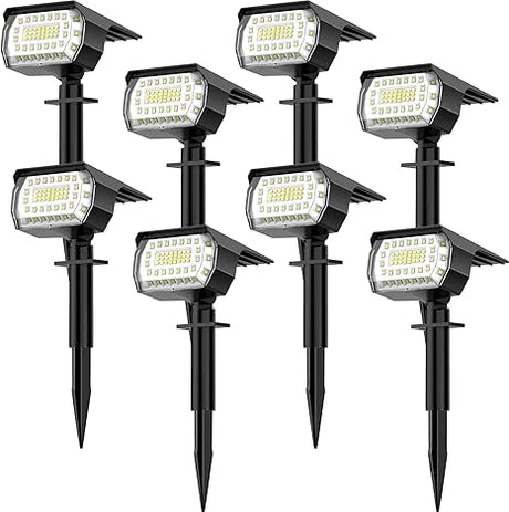 Solar Spot Lights Outdoor, [8 Pack/57 LED] 2-in-1 Solar Landscape Spotlights