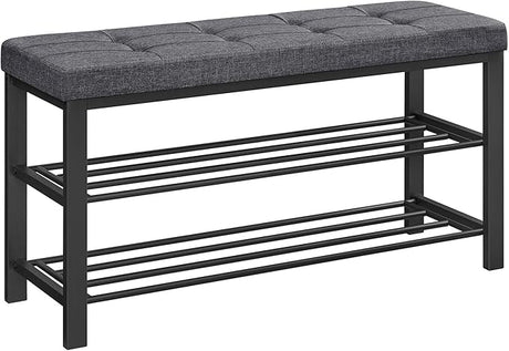 Shoe Bench, Storage Bench, Entryway Bench with Cushion, Shoe Shelf