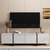 Modern TV Stand, 65 70 75 Inch White TV Stands for Living Room, Entertainment Center