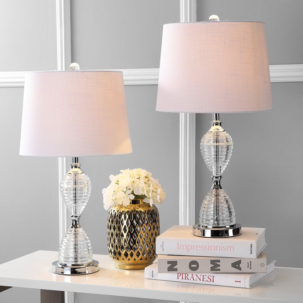 JYL2045A-SET2 Set of 2 Table Lamps Aubrey 24" Crystal LED Table Lamp Glam