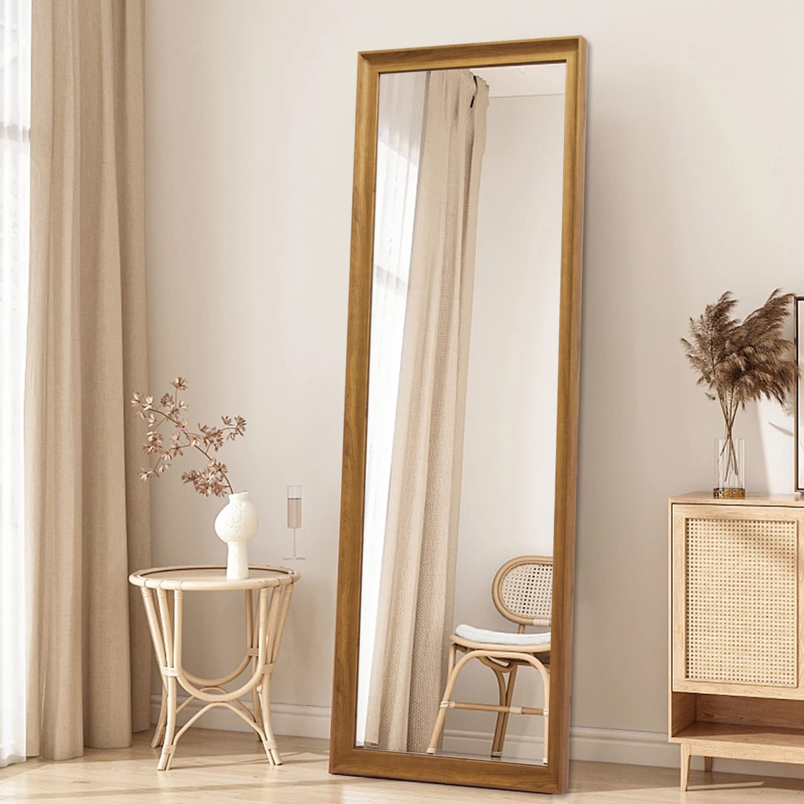 Full Length Mirror Wood Frame, Floor Mirror Full Body Mirror