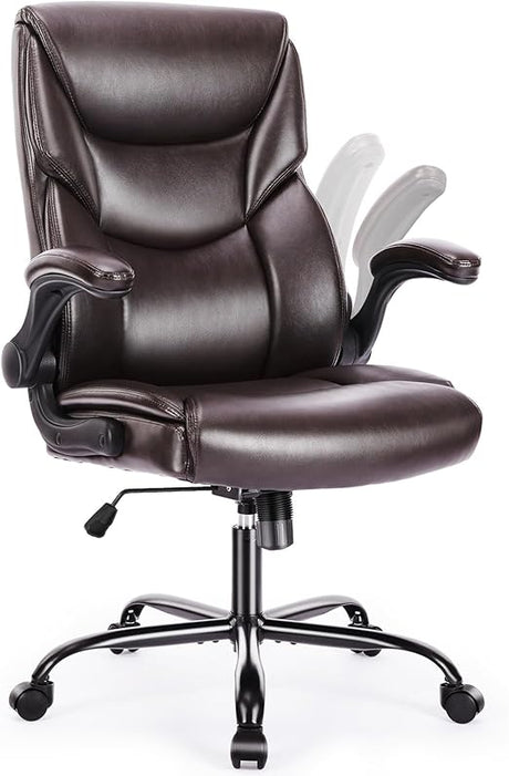 Ergonomic Executive Computer Desk Chairs with Adjustable Flip-up Armrest, Swivel