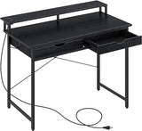 Computer Desk with 2 Drawers and Power Outlet, 47"