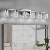Brushed Nickel Vanity Lights, 3-Light Bathroom Light Fixtures, Crystal LED Bathroom