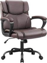 Mid Back Executive Office Chair Swivel Computer Task Chair with Armrests,Ergonomic