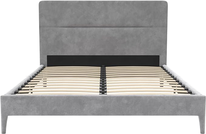 Westerleigh Upholstered Platform Bed with Minimalist Tufted Headboard,