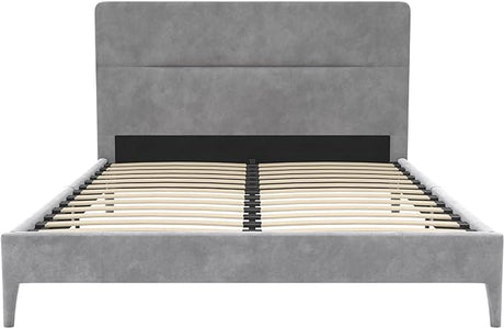 Westerleigh Upholstered Platform Bed with Minimalist Tufted Headboard,