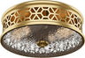 12 Inch Flush Mount Ceiling Light with Rippled Glass - 2 Light Vintage Black Fixture