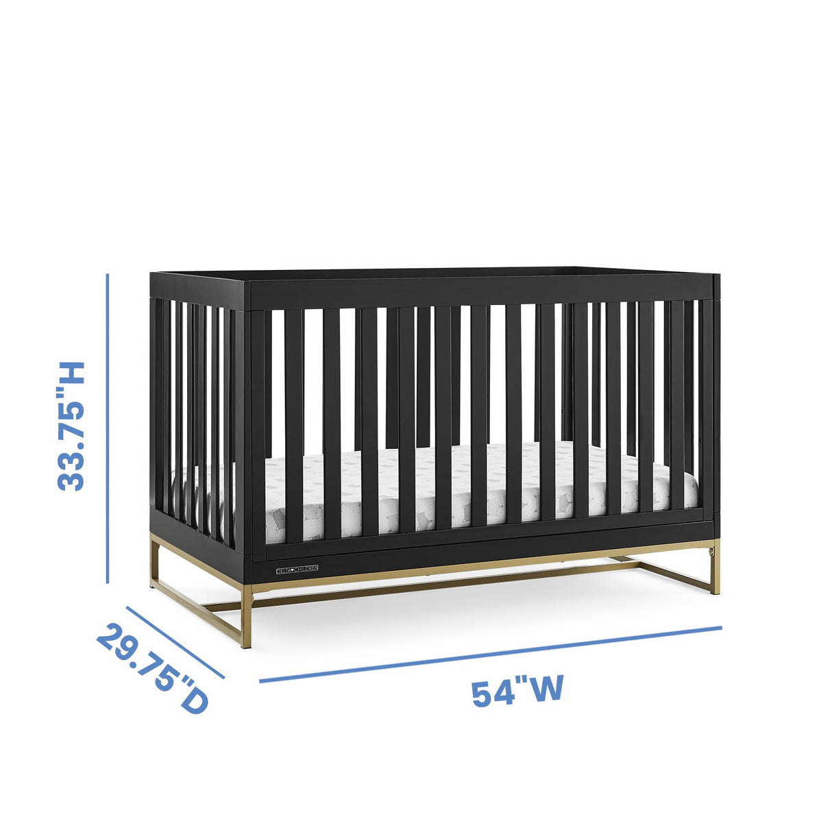 Jade 4-in-1 Convertible Crib - Greenguard Gold Certified, Ebony/Bronze