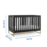 Jade 4-in-1 Convertible Crib - Greenguard Gold Certified, Ebony/Bronze