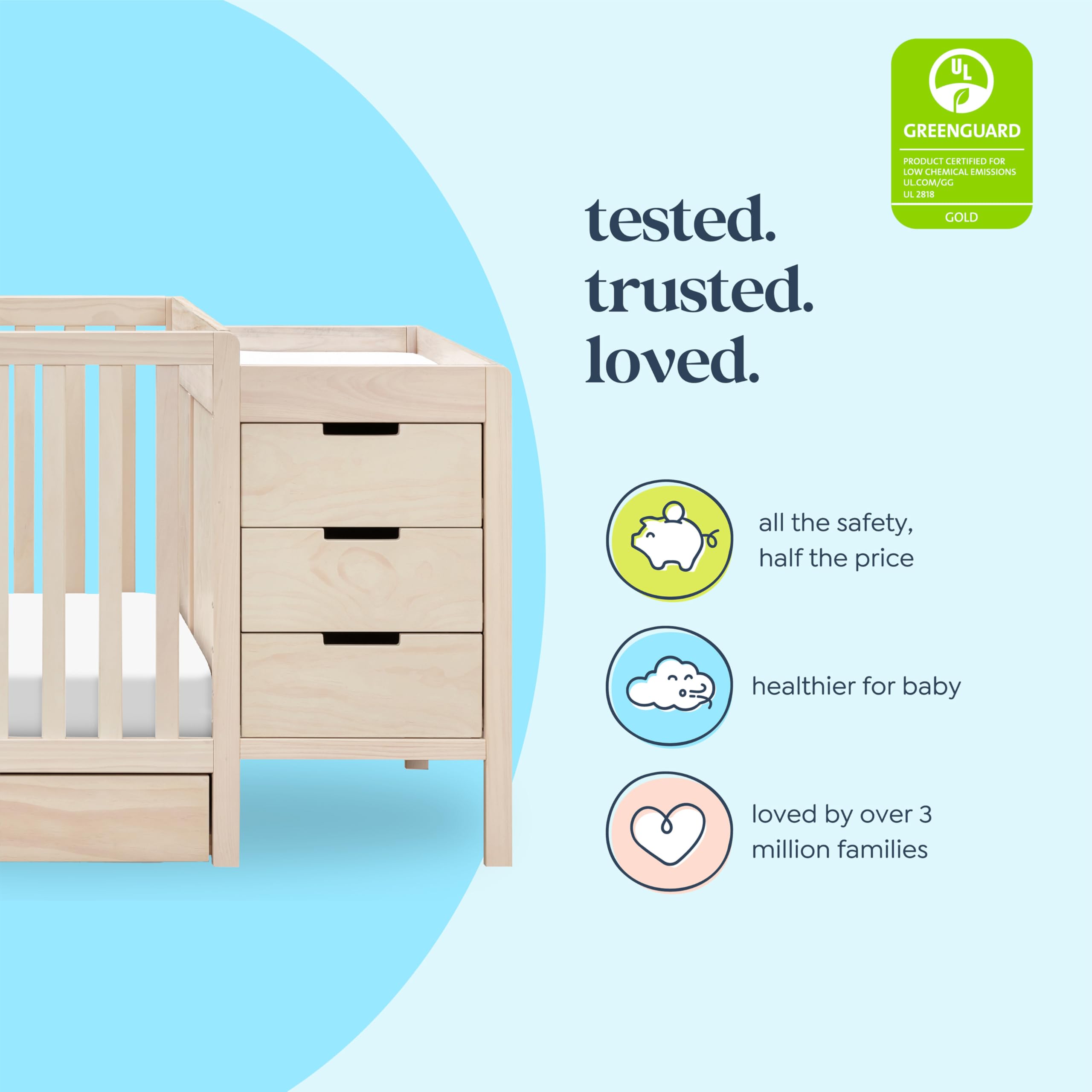 4-in-1 Convertible Crib & Changer Combo