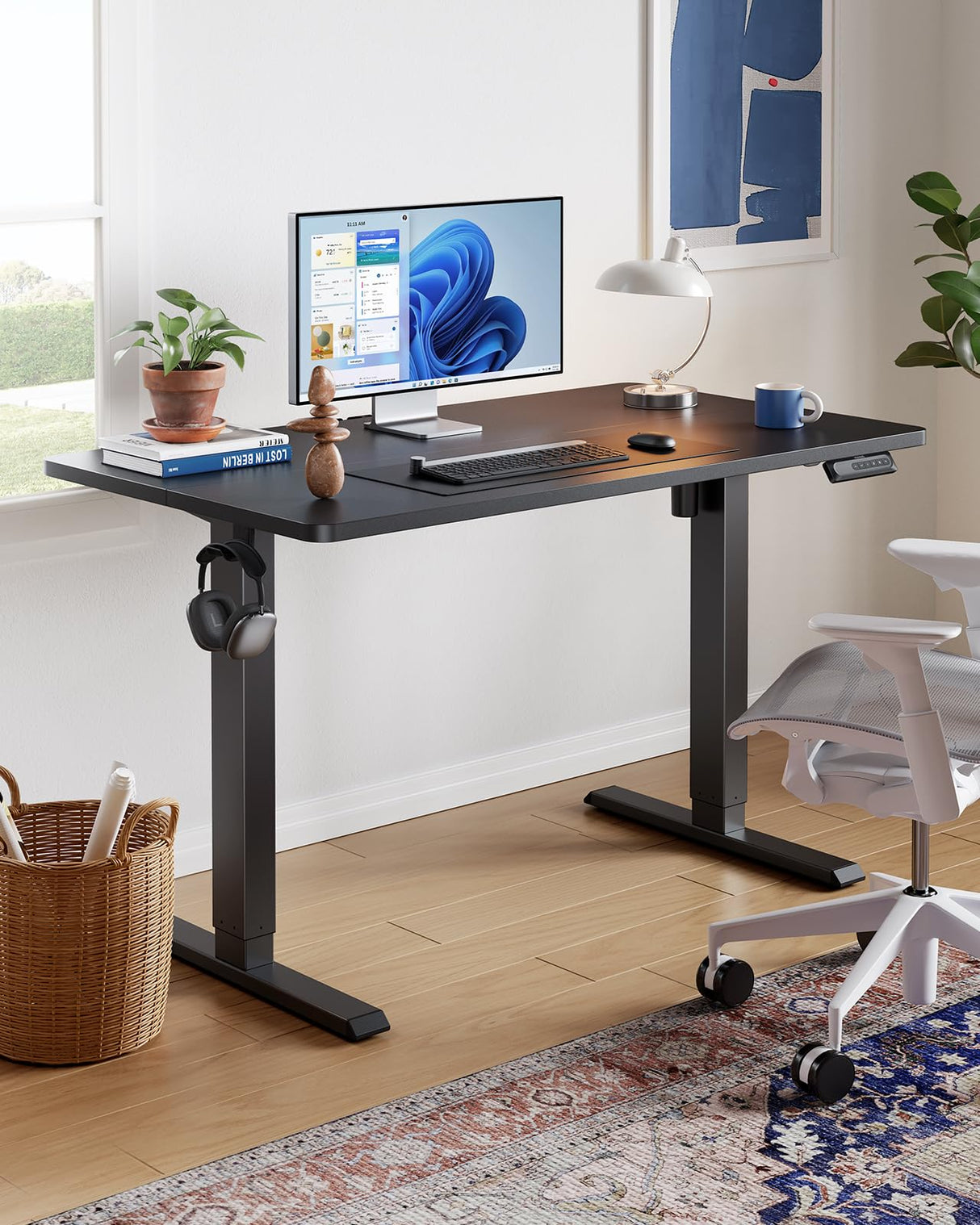 48" x 24" Electric Standing Desk Adjustable Height, 4 Memory Height Settings