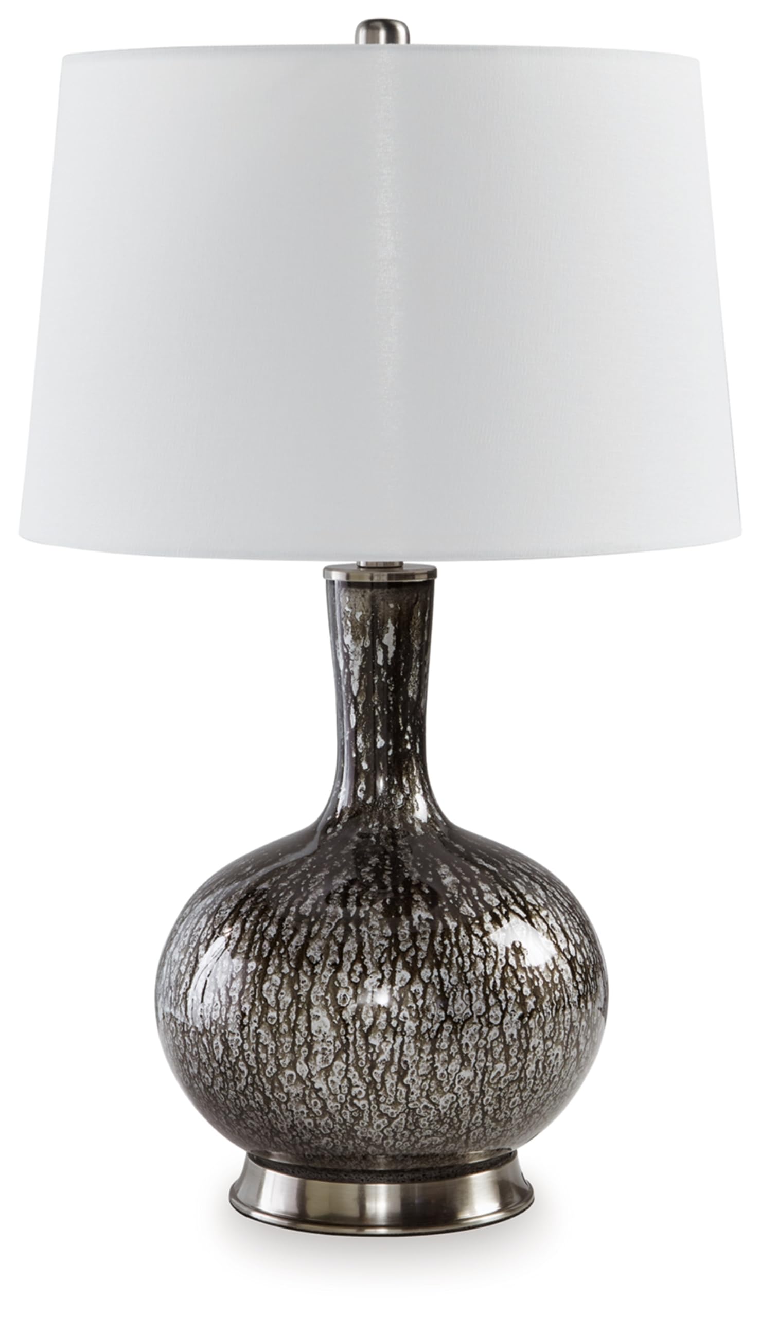 Tenslow Traditional 26.25 Inch Glass Table Lamp, Antique Black
