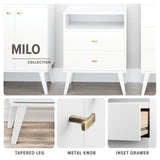 Milo Mid-Century Modern Tall 6-drawer Chest - White