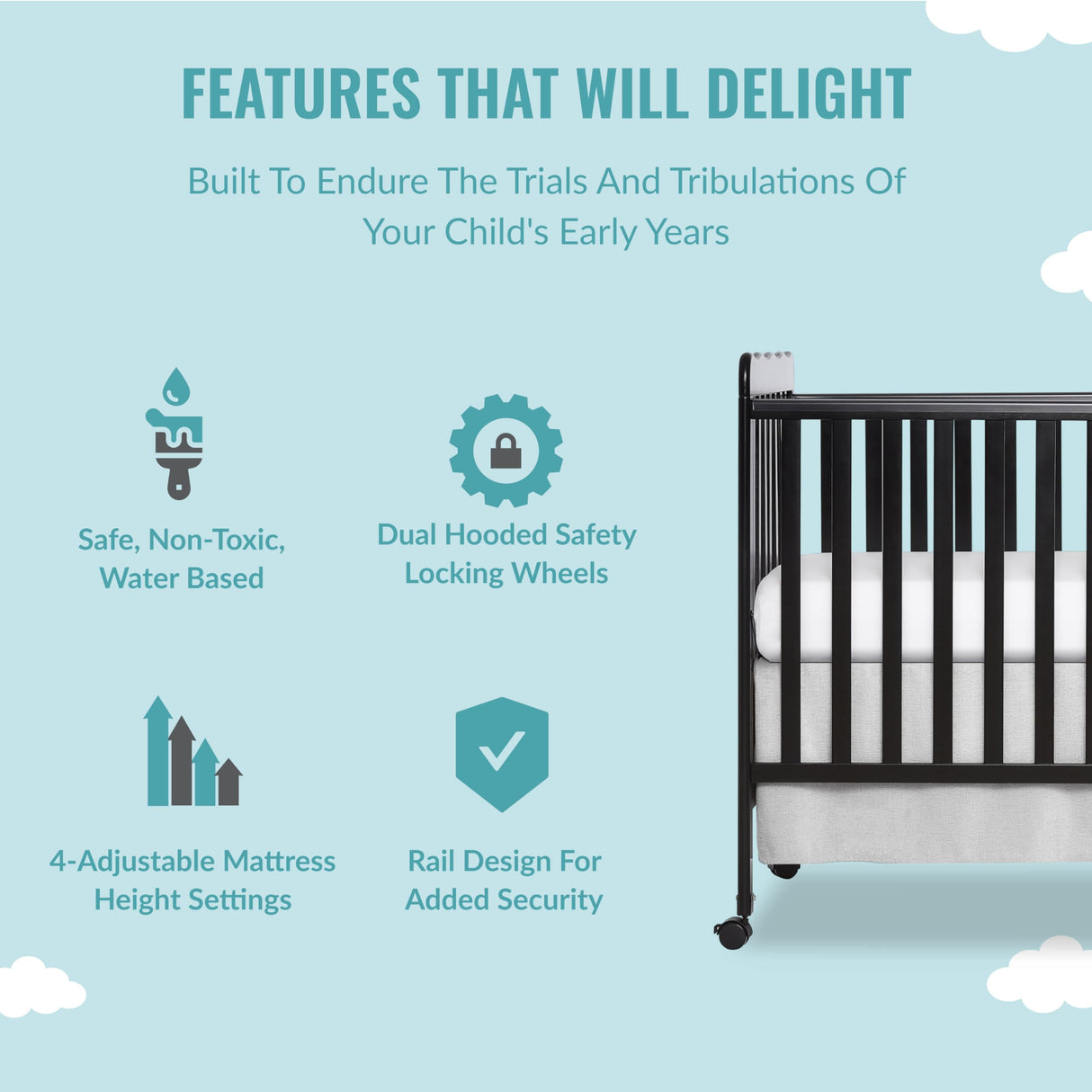 Carson Classic 3-in-1 Convertible Crib in Black