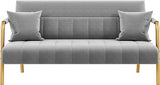 56.5" W Modern Loveseat 2 Seater Sofa Luxurious Velvet Fabric Couch