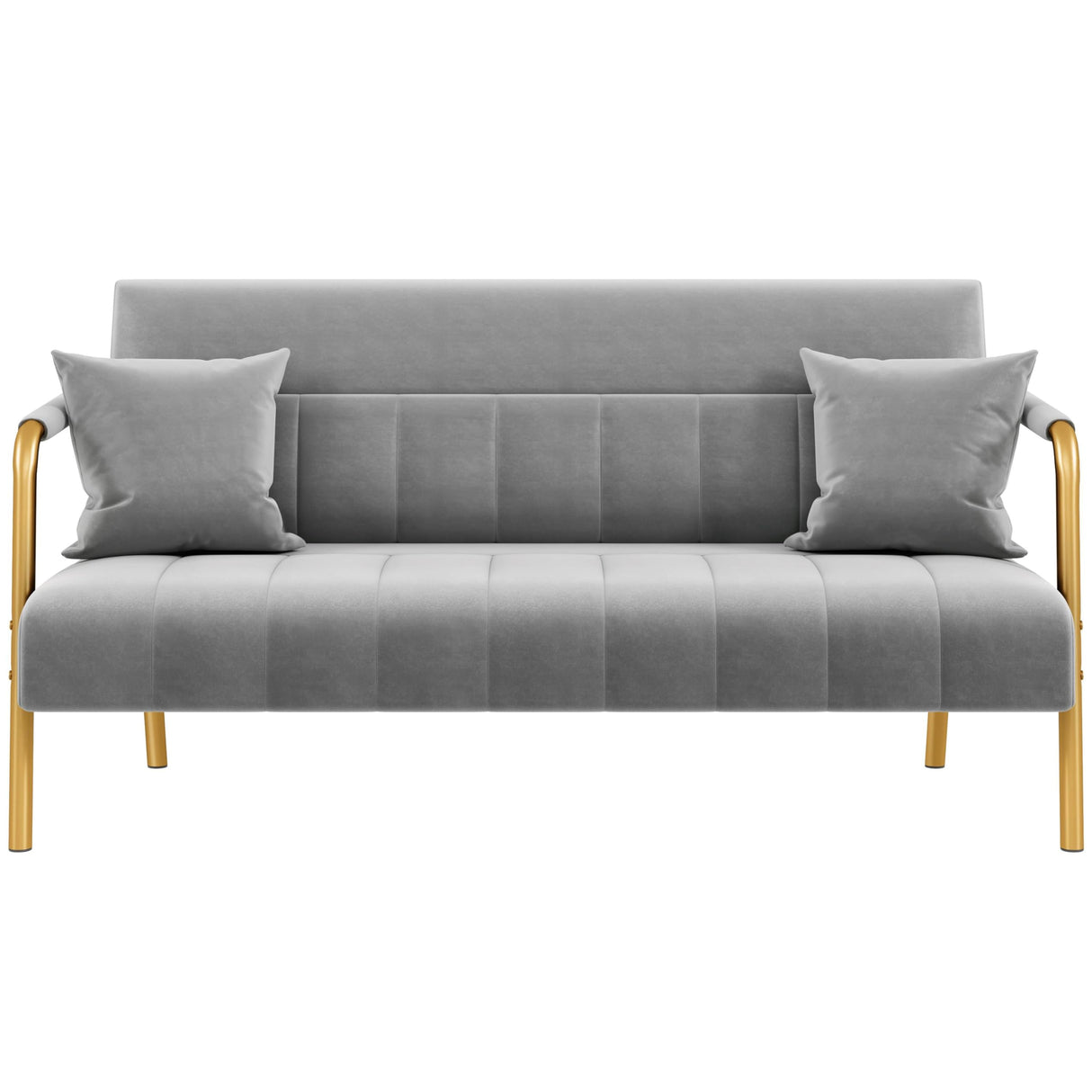 56.5" W Modern Loveseat 2 Seater Sofa Luxurious Velvet Fabric Couch