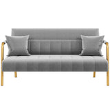 56.5" W Modern Loveseat 2 Seater Sofa Luxurious Velvet Fabric Couch