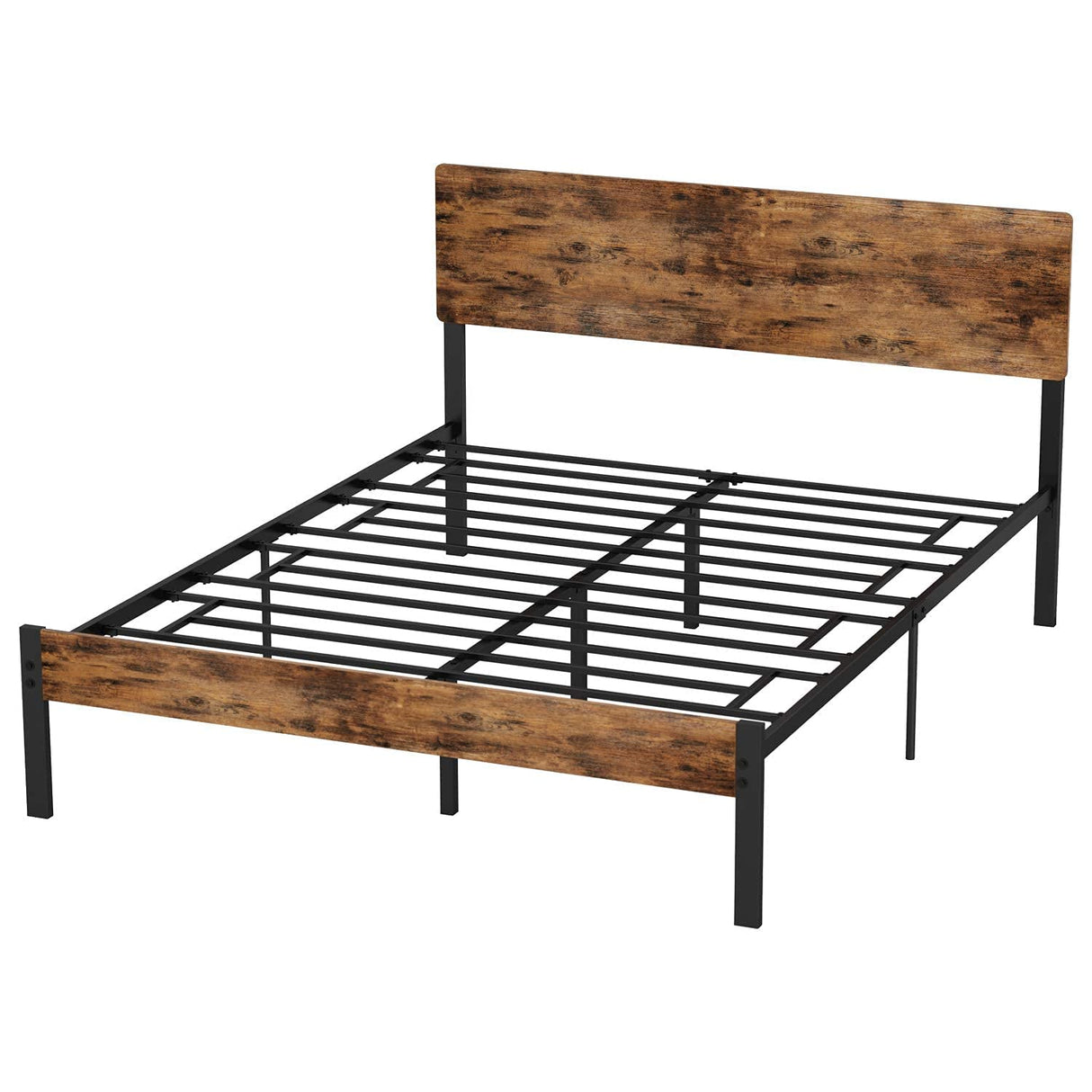 Queen Bed Frame with Headboard, Strong Steel Slat Support, Tool-Free Assembly,