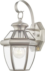 2051-91 Monterey 1 Light Outdoor Brushed Nickel Finish Solid Brass Wall Lantern