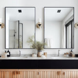 MEETDH Rectangle Bathroom Mirror 30x36 inch, Large Mirror with Black Frame, Rectangular Vanity Mirror 30" X 36", Modern Matte Wall Mounting Mirrors, Hang Horizontal or Vertical