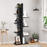 Tree Bookshelf, 7-Tier Tall Freestanding Wood Bookshelf with Anti-toppling, Modern Multipurpose Display Storage Rack Organizer Corner Shelf for Books, Photos, Black