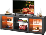 TV Stand for 65-Inch TV, 58-Inch Entertainment Center with Adjustable Glass Shelves,