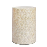 Capiz Shell Cylinder Drum End Table Nacre Side Table Stool Round