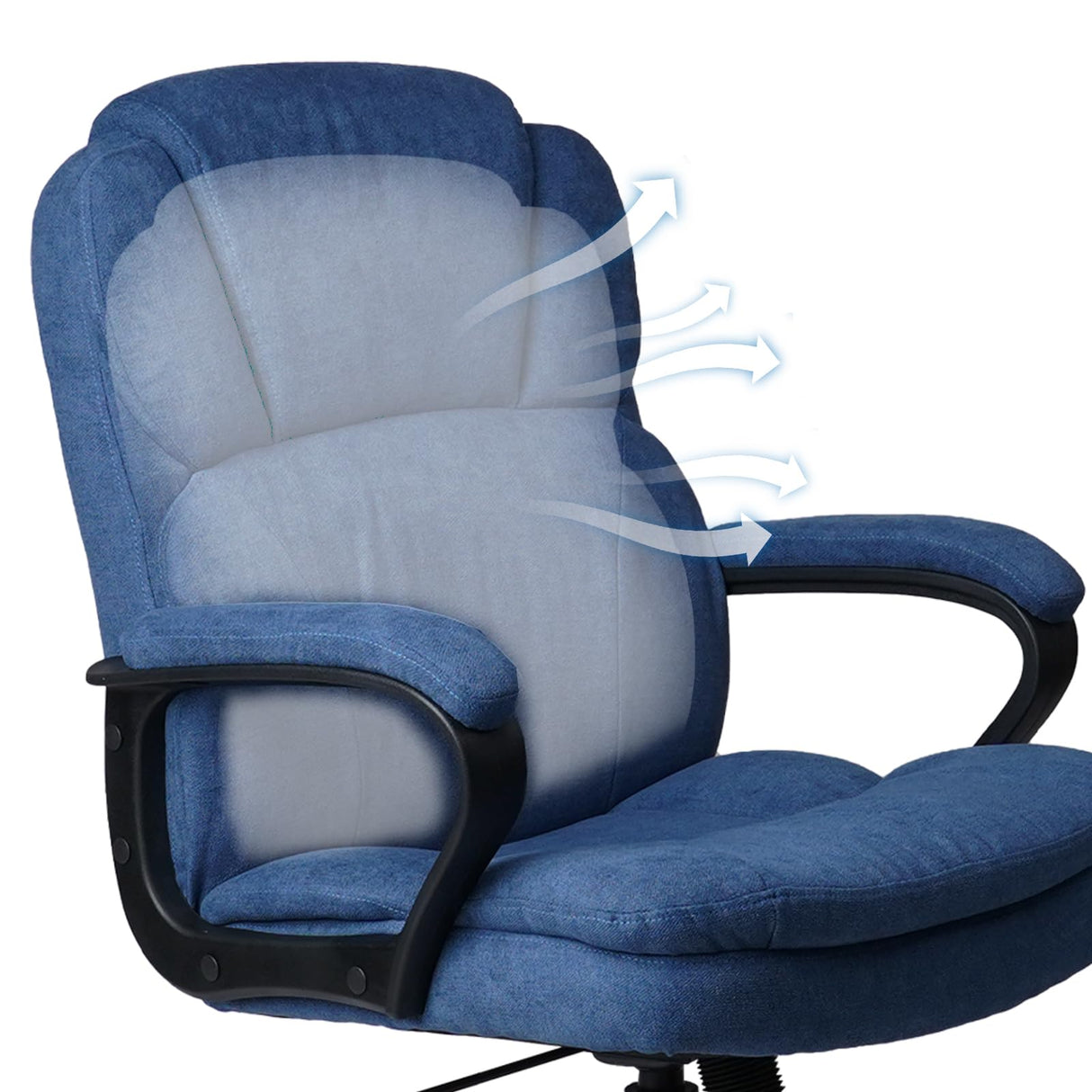 Ergonomic Executive Cloth Office Chair with Upholstered Swivel Adjustable Height Thic