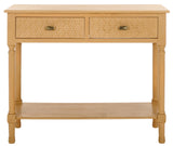 Collection Halton Camel Brown 2-Drawer Console Table for Living Room Foyer Bedroom