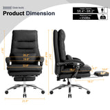 Office Chair with Foot Rest - High Back Executive Chair with Padded Linkage Armrests,