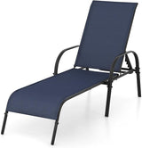 2 Pack Patio Lounge Chair, Outdoor Chaise Lounge with 5 Adjustable Backrest