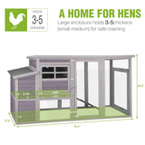 Chicken Coop Extension Run with Large Opening Roof Hen House