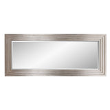 Bright Silver Leaf Tall Delano Mirror, Large Self Standing Full Length Rectangular Mirror