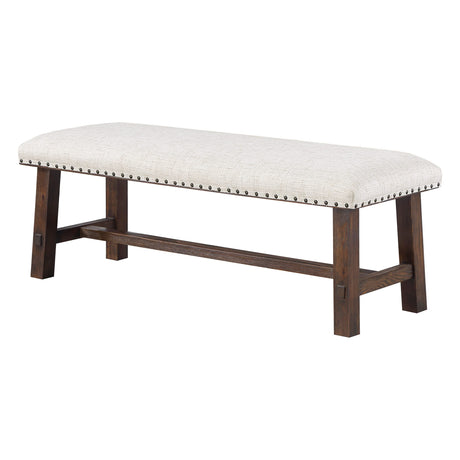 Home Furnishings Callen Bench with Antique Bronze Nailhead Trim