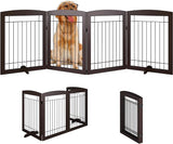 Folding Pet Gate 144" Wide, 30" Tall No-Assembly Wooden Dog Gate